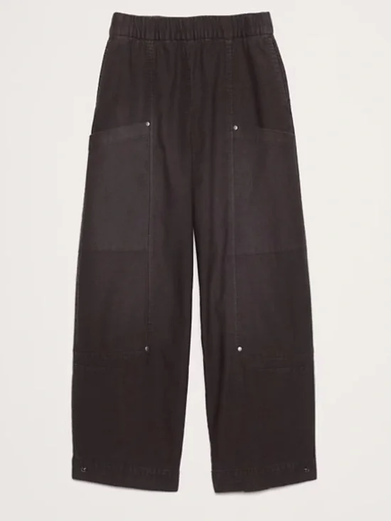 NWT! BANANA REPUBLIC WIDE-LEG TEXTURED TWILL PULL-ON PANT - SIZE XS PETITE - Picture 4 of 5